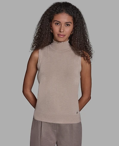 Bcbg Women's Mock Neck Sleeveless Tank Top