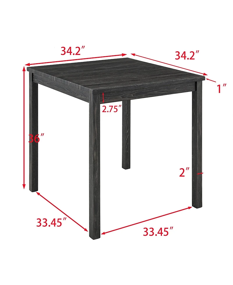 Casainc Industrial 5-Piece Dining Set with Bar Table and Chairs Grey