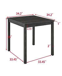 Casainc Industrial 5-Piece Dining Set with Bar Table and Chairs Grey