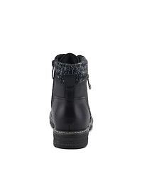 Patrizia Women's Jadelyn Hiker-Inspired Lace-Up Boots with Sweater Collar and Zipper