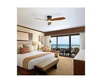 Sofucor 52-inch Modern Minimalist 3-Blade Flush Mount with Remote Control,Supporting Mobile Device Connection and Voice Function