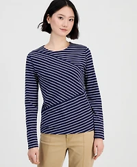 Nautica Women's Mixed-Stripe Long-Sleeve T-Shirt