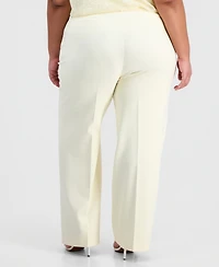 Anne Klein Plus Size Pull-On Flap-Pocket Pants