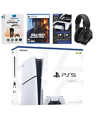 Sony PlayStation 5 Slim Disc Bundle with Call of Duty Black Ops 7, Epos Headset, Charging Dock and MightySkins Code