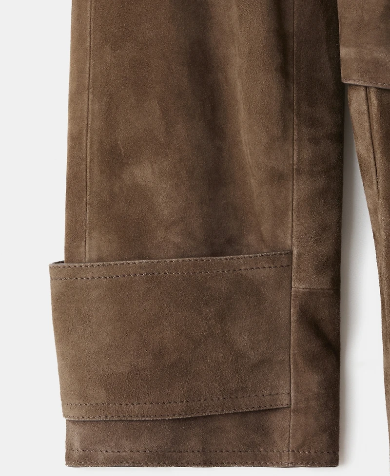 Mango Women's 100% Suede Double-Breasted Trench Coat