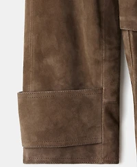 Mango Women's 100% Suede Double-Breasted Trench Coat