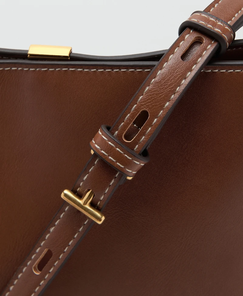 Mango Women's Metal Detail Bucket Bag