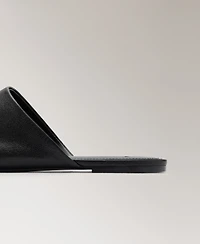 Mango Women's Leather Mule Slippers