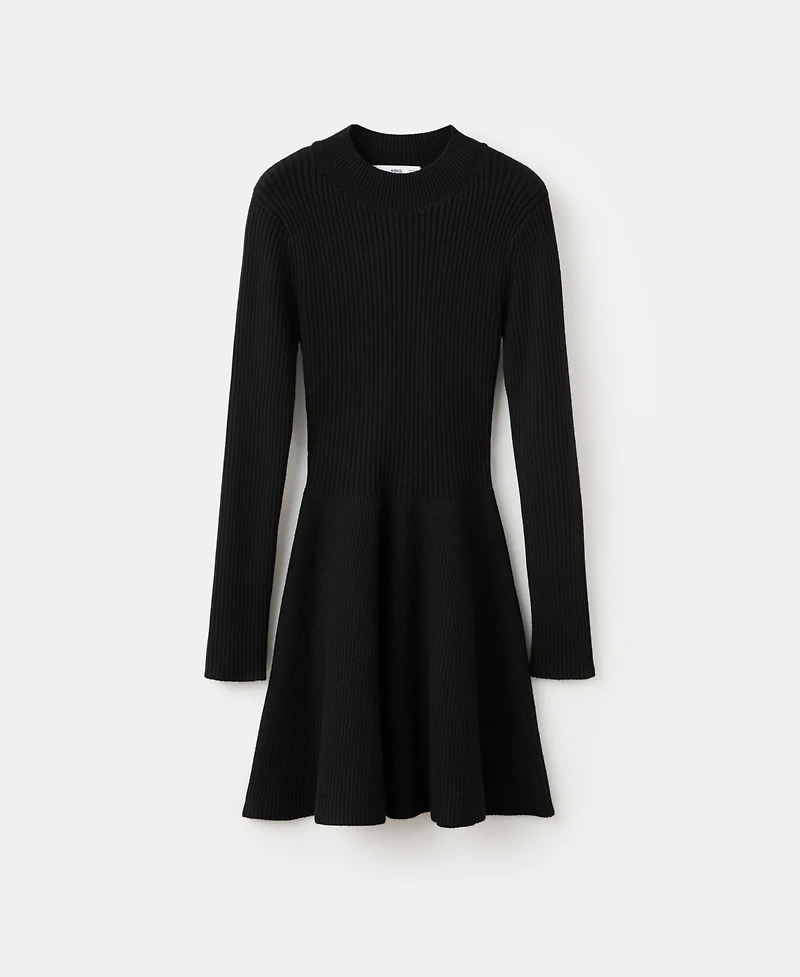 Mango Women's Ribbed Knitted A-Line Dress