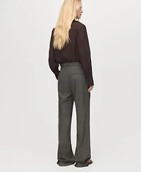 Mango Women's Belt Straight-Fit Pants