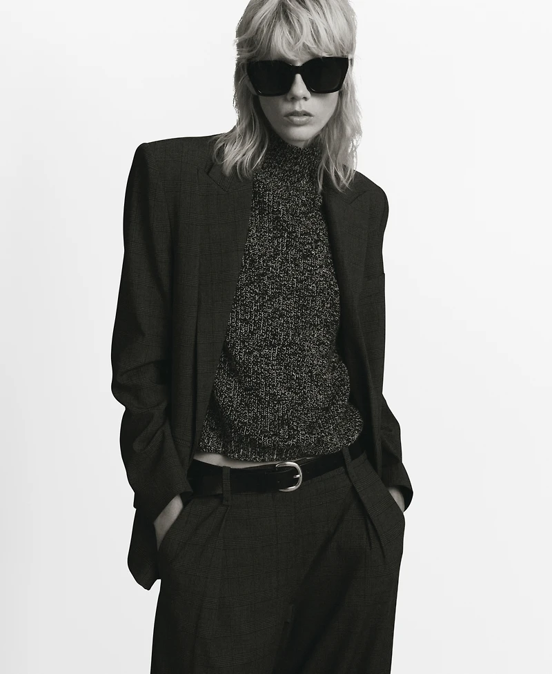 Mango Women's Speckled Perkins-Neck Sweater