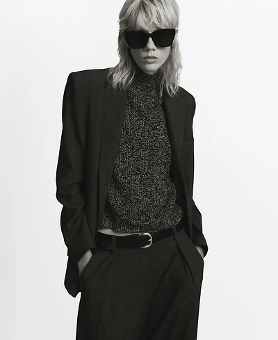 Mango Women's Speckled Perkins-Neck Sweater