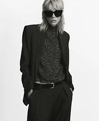 Mango Women's Speckled Perkins-Neck Sweater