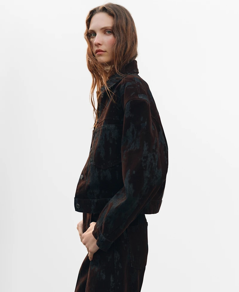 Mango Women's Wide-Leg Devore Jeans