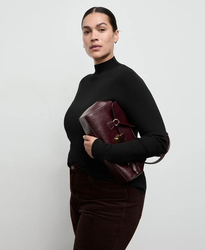 Mango Women's Perkins Neck Fitted Sweater