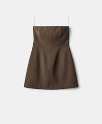 Mango Women's Strapless Flared Dress