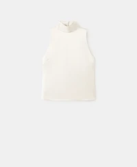 Mango Women's High Collar Satin Blouse