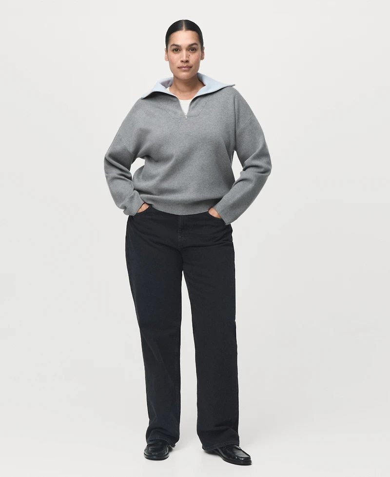 Mango Women's Turtleneck Zip Sweater