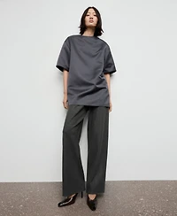 Mango Women's Elastic Waist Straight-Fit Pants