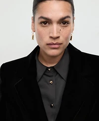 Mango Women's Double-Breasted Velvet Jacket