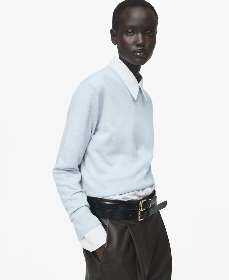 Mango Women's Fine-Knit Crew-Neck Sweater