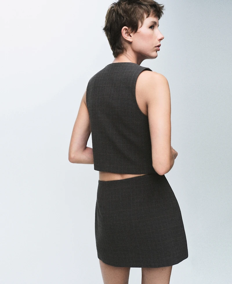 Mango Women's Check Wrap Skirt