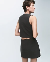 Mango Women's Check Wrap Skirt