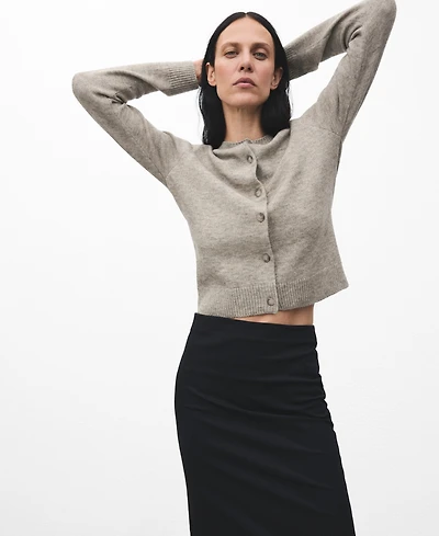 Mango Women's Knitted Button Cardigan