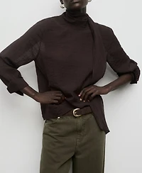 Mango Women's Low-Rise Barrel Jeans