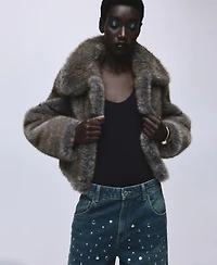 Mango Women's Straight-Fit Studded Jeans