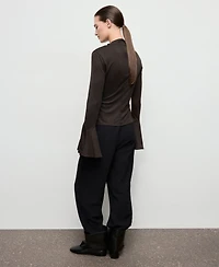 Mango Women's Flared Sleeves Fitted Top