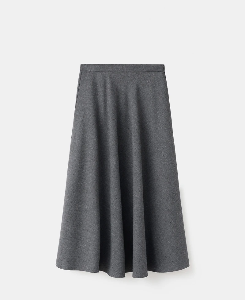 Mango Women's A-Line Wool-Blend Skirt