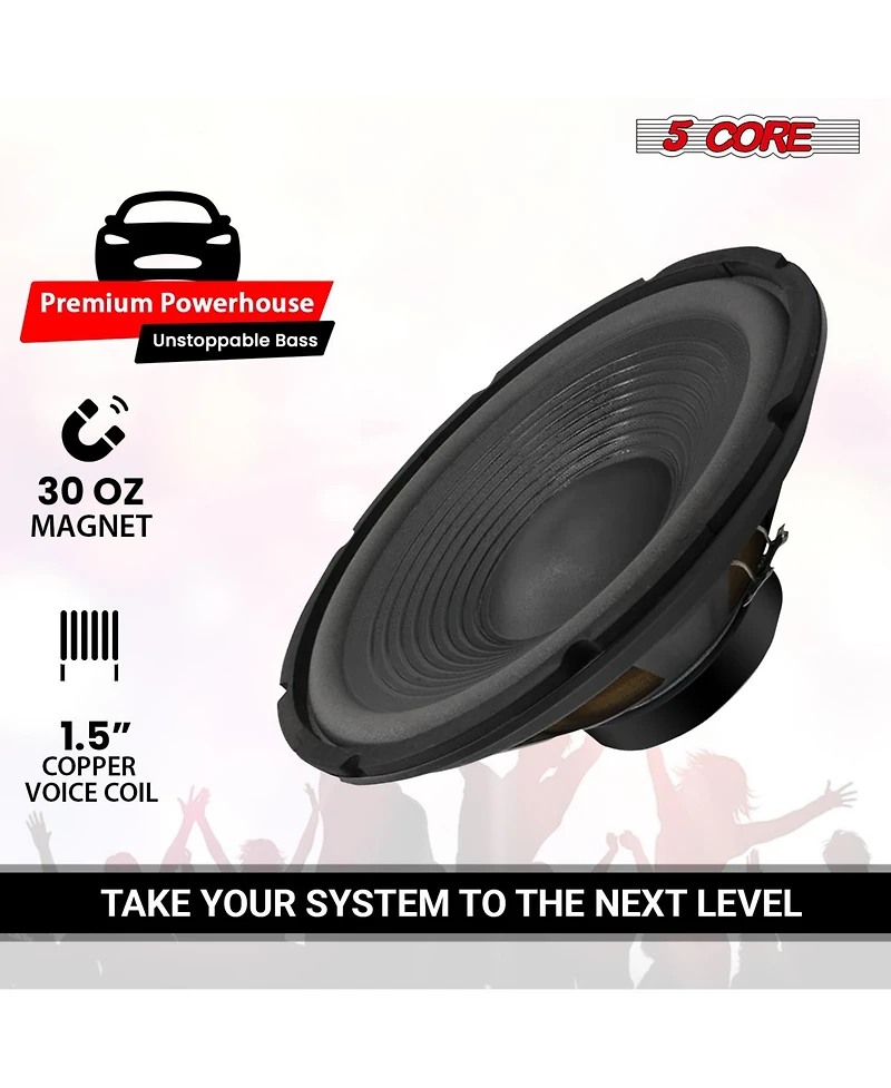 5 Core 12" Subwoofer 120W Car Audio Sub Woofer 8 Ohm Deep Bass Replacement Component Loud Speaker