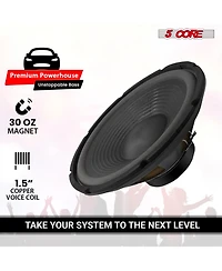 5 Core 12" Subwoofer 120W Car Audio Sub Woofer 8 Ohm Deep Bass Replacement Component Loud Speaker