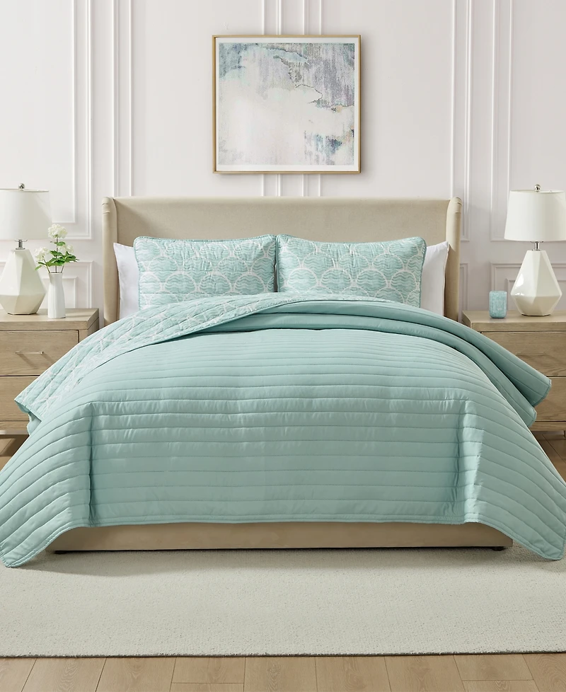 Seventh Studio Waves Coastal 2-Piece Quilt Set, Twin