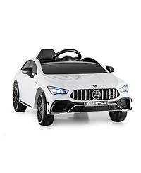 Sugift 12V Kids Ride on Car Mercedes-Benz Amg Cla 45 with Remote-White