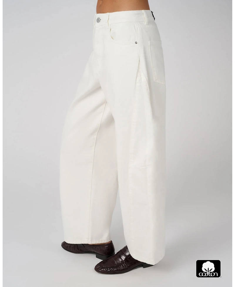 WeWoreWhat Women's Mid Rise Barrel Jeans