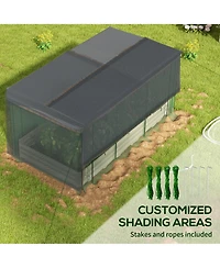 Outsunny Galvanized Raised Garden Bed with Crop Cage & Shade Cloth