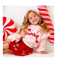 Sweet Wink Big Girls Coquette Merry Christmas Knit Sweater
