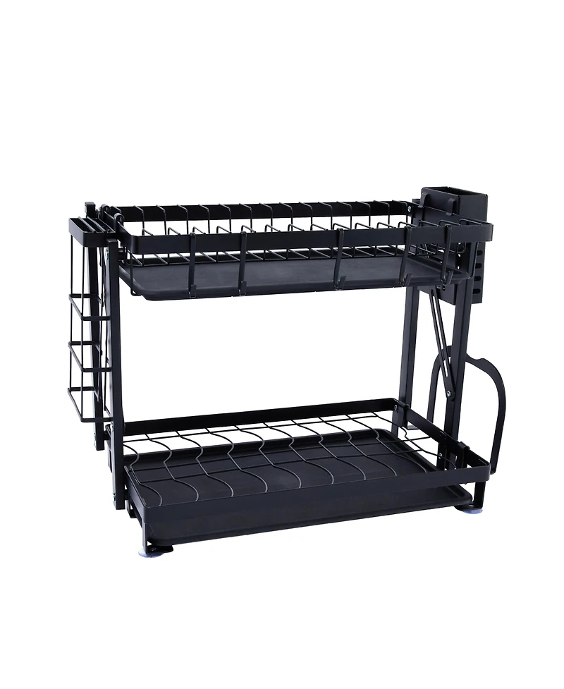 Household Essentials Metal 2-Tier Countertop Caddy, Black