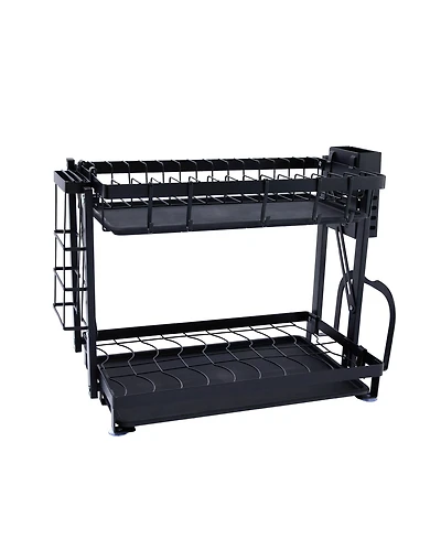 Household Essentials Metal 2-Tier Countertop Caddy, Black