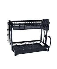 Household Essentials Metal 2-Tier Countertop Caddy, Black