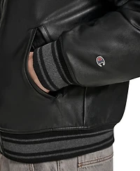 Champion Men's Faux Leather Varsity Jacket