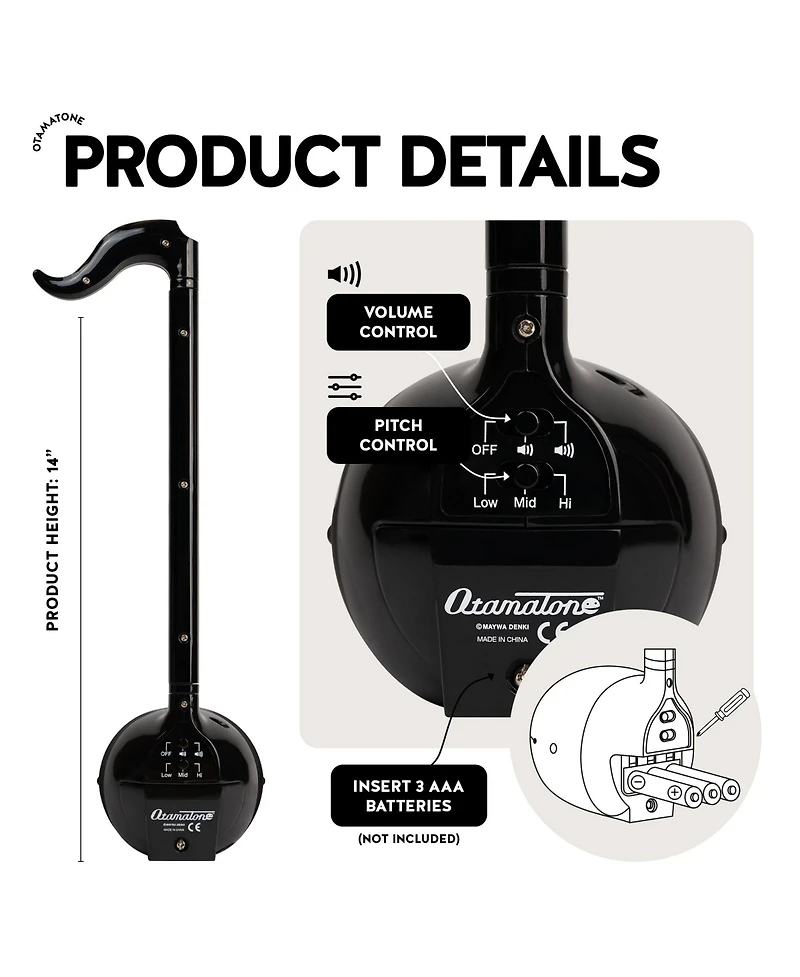 Otamatone Japanese Electronic Musical Toy Portable Music Synthesizer Educational Fun Gift for Children, Teens