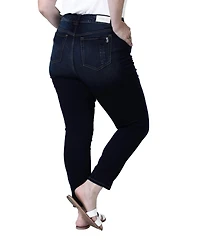 Slink Jeans Women's High-Rise Pintuck Ankle Skinny with 28" Inseam