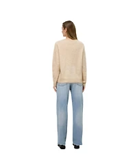 Bellemere New York Women Brushed Silk Cashmere Crew-Neck Sweater