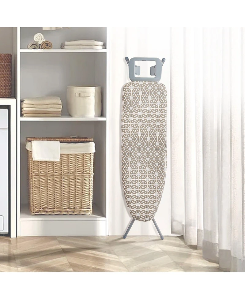 Ecooso Ironing Board with Large Surface, 4-Layer Thick Design, Heat-Resistant Cotton Cover, 7 Adjustable Heights for Home Laundry