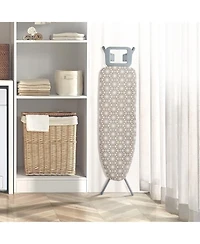 Ecooso Ironing Board with Large Surface, 4-Layer Thick Design, Heat-Resistant Cotton Cover, 7 Adjustable Heights for Home Laundry