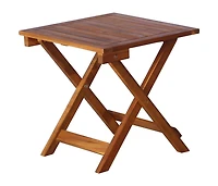 vidaXL Patio Sun Lounger Natural wood color, Red cushion