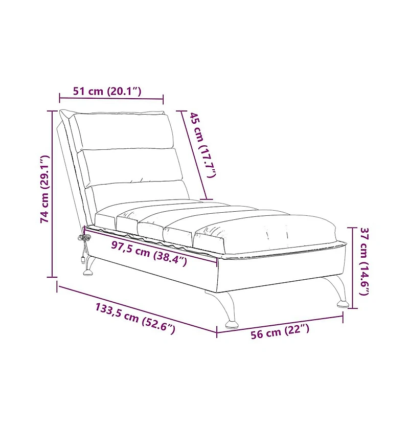 vidaXL Massage Chaise Lounge Chair